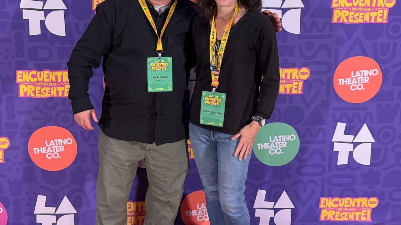 Jon Rossini and Michele Apriña Leavy ay Latinx Theatre Conference