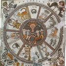 Zodiac mosaic in the Beth Alpha Synagogue, Israel/Palestine.