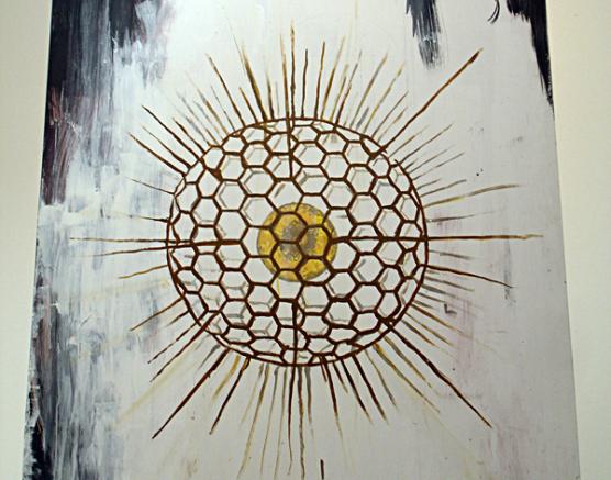 Radiolarian, Mixed media sculpture with live radio, 10’ x 5’ x 7.5.’