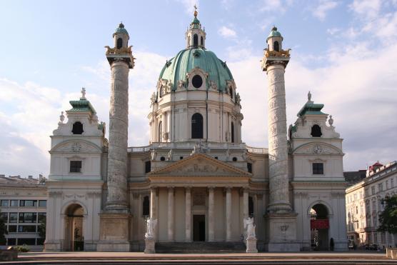 Karlskirche, Johan Bernhard Fischer von Erlach (primary architect), begun in 1716, Vienna